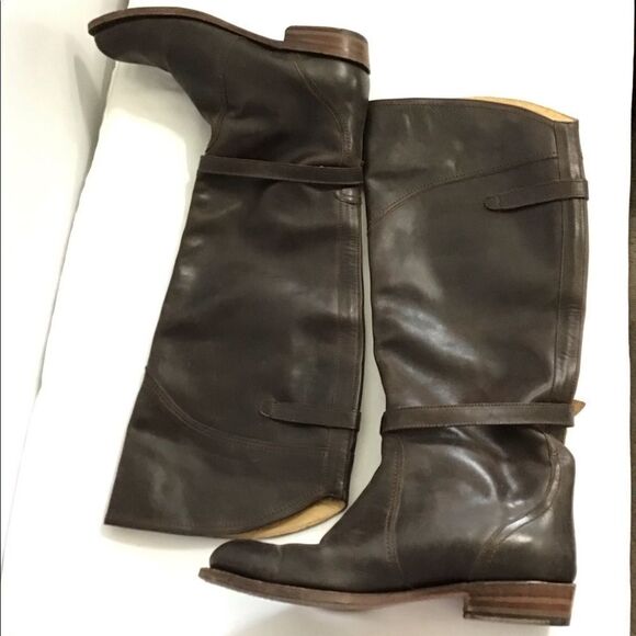 FRYE Dorado Leather Western Style Riding Boots Knee High Size 8 - Picture 5 of 14